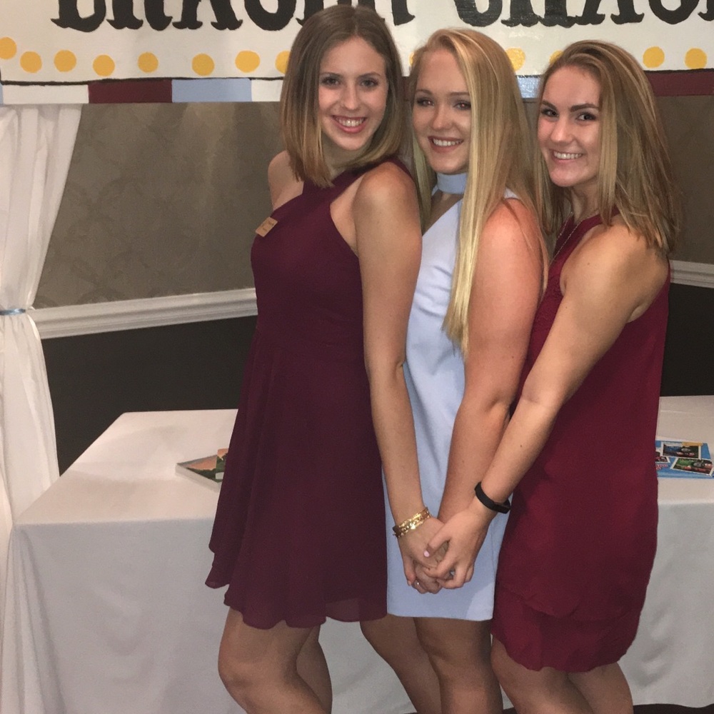 Maroon high neck lulus dress